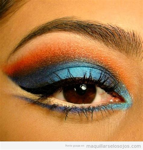 Maquillaje De Ojos En Azul Y Naranja Maquillarse Los Ojos Todo Para