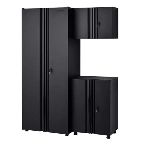 Husky 3-Piece Regular Duty Welded Steel Garage Storage System in Black ...