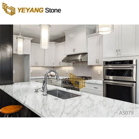 Supply Artificial Marble Color Calacatta White Quartz Slab A