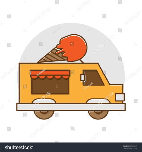 Ice Cream Truck Logo Template Isolated Stock Vector Royalty Free