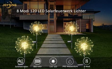 Joysing St Ck Solarstecker Gartenleuchten Led Solar Feuerwerk