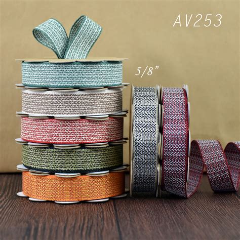 Natural Narrow Woven Ribbon Av