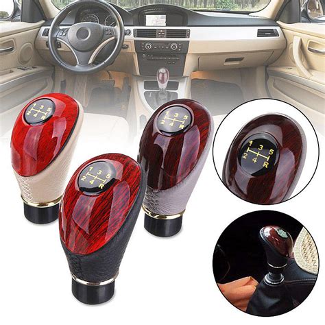 Universal Wooden Car 5 Speed Manual Gear Stick Knob Lever Shifter Head For Vans Truck Lorry Buy