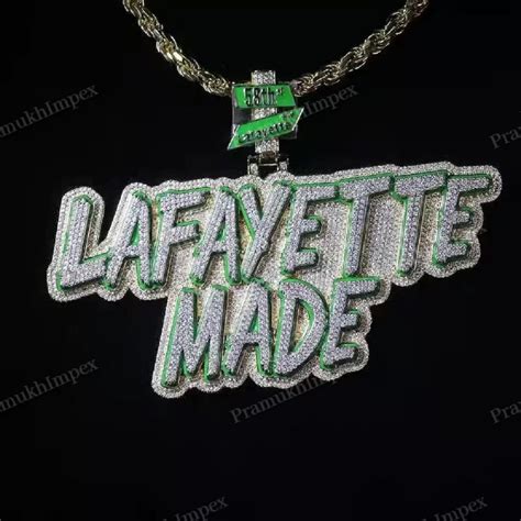 Green Enamel Moissanite Diamond Customized Letter Name Hip Hop Iced Out