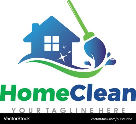 Home Cleaning And Services Logo Royalty Free Vector Image