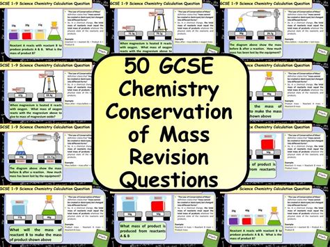 £1 Only 50 Gcse Chemistry Science Conservation Of Mass Calculation Revision Questions