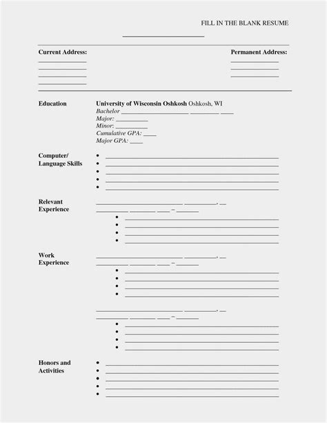 Free Blank Resume Templates For Microsoft Word