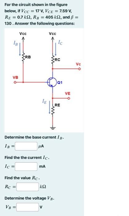 Solved For The Circuit Shown In The Figure Below If Vcc Chegg