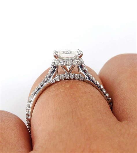 2 Ct Radiant Cut Moissanite Engagement Ring Radiant Diamond Etsy