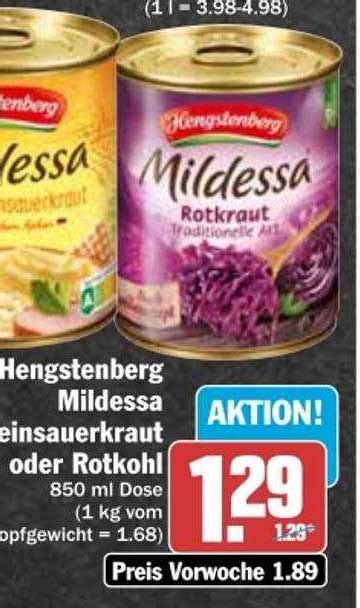 Hengstenberg Mildessa Ode Weinsauerkraut Oder Rotkohl Angebot Bei