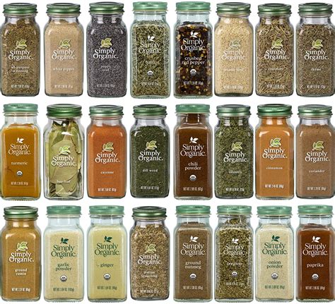 Simply Organic Seasoning And Herb Glass Jar Starter Kit 24 Pack Gi