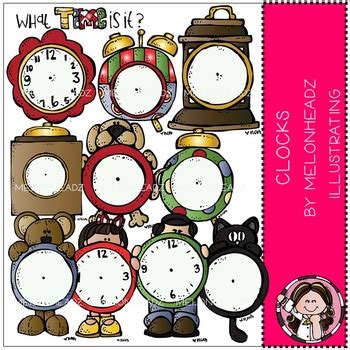 Clocks Clip Art COMBO PACK By Melonheadz By Melonheadz TPT