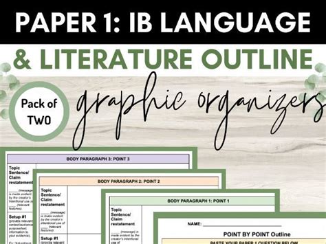 Ib Language And Literature Paper 1 Outline Graphic Organizer Set Teaching Resources