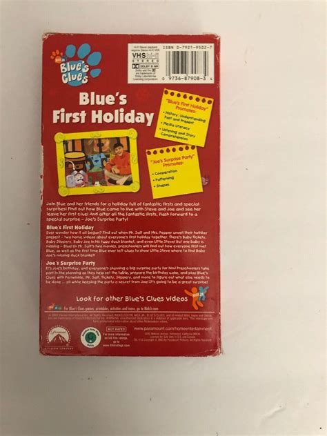 Nick Jr Blue S Clues Blue S First Holiday Vhs Rare Picclick Uk The