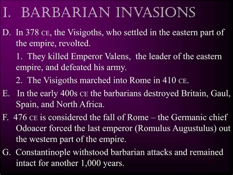 Ppt The Fall Of The Roman Empire Powerpoint Presentation Free