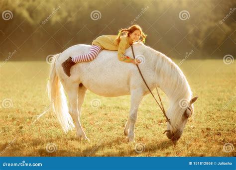 Pippi Longstocking with Her Horse Stock Photo - Image of grinning ...