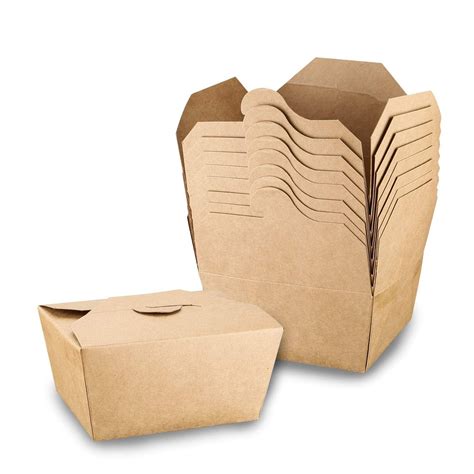 Pack Take Out Boxes Oz Microwaveable Kraft Brown To Go Boxes