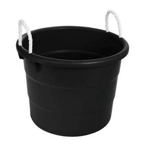 Mainstays 17-Gallon Plastic Utility Tub with Rope Handles, Black, Set ...