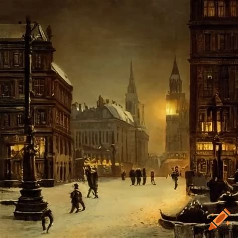 Snowy Depiction Of 19th Century London On Craiyon