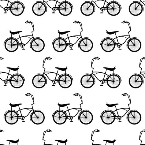 Premium Vector Seamless Vector Pattern Of Retro Bicycles