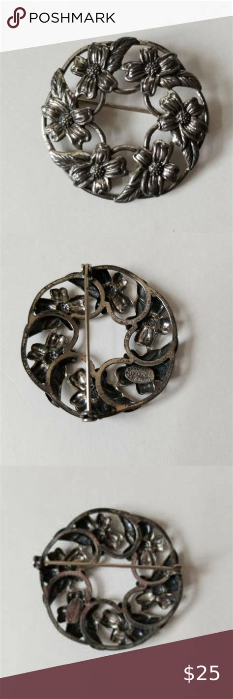 Vintage Danecraft Sterling Silver Brooch Wreath Sterling Silver