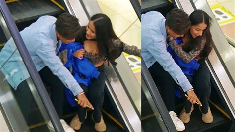 Sitting Prank To Strangers👰 On The Escalator Gone Romantic Shady