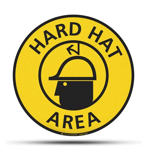 Hard Hat Area Signs - Anti-Slip Floor Sticker | TRADESAFE