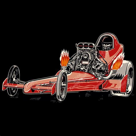 Top Fuel Dragster Digital Vector File Pms Colors Etsy