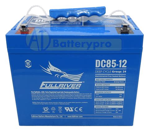 DC85 12 DC85 12 12VOLT 85AH AGM DEEP CYCLE PREMIUM FULLRIVER BATTERY