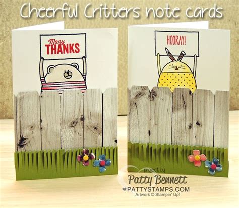 Tons Of Cuteness Cheerful Critter Note Cards Patty S Stamping Spot