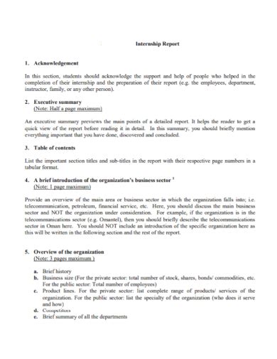 Acknowledgement For Internship Report Examples Format Pdf Riset