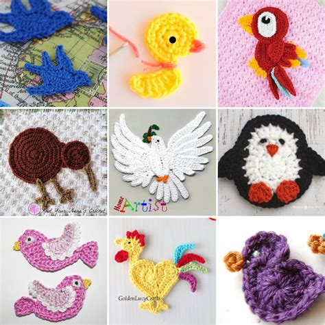 11 Amazing Bird Crochet Appliqué Free Patterns Little World of Whimsy