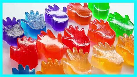 Diy How To Make Colorful Yummy Gummy Hand Fingers Rainbow Pudding Milk