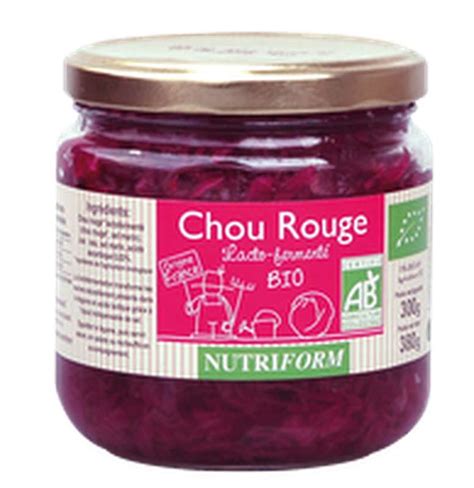 Chou rouge lacto fermenté BIO Nutriform 380 g La Belle Vie