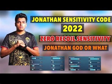 Jonathan Sensitivity Code 2022 And Controls Codes For BGMI Xenon Esports