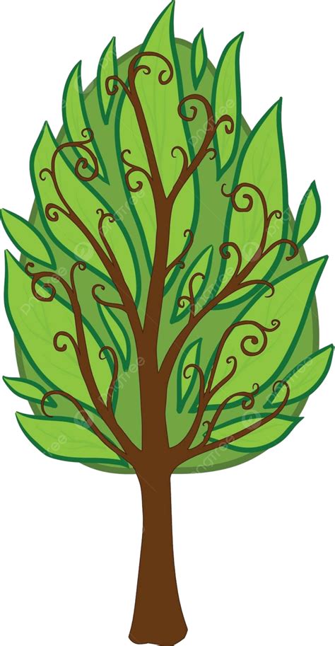 Cartoon Tree Isolated Botanical Park Nature Vector Botanical Park