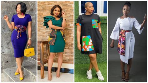 Trendy Ankara And Plain Fabric Combination Styles Stylish Naija