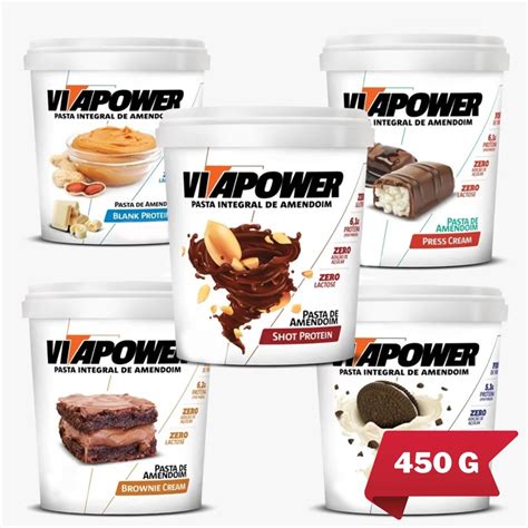 Pasta De Amendoim Vitapower 450G Sabores Premium Shopee Brasil