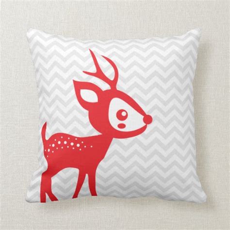 Red Reindeer Pillow Zazzle