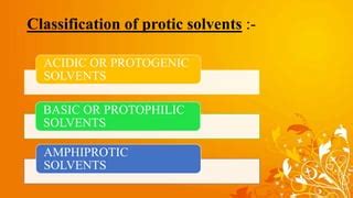 Non aqueous solvents / solvents - B.Sc. | PPT