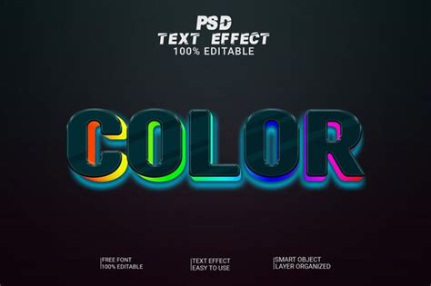 Un Efecto De Texto Colorido Con Un Fondo Negro Archivo Psd Premium