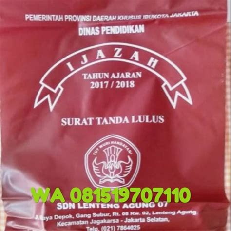 Jual Sampul Plastik Kantong Ijazah Biru Donker Kota Depok Smile