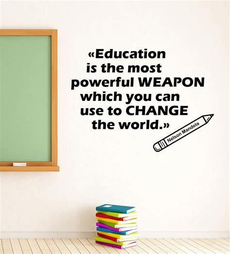 Education Is The Most Powerful Weapon Nelson Mandela Quote Etsy