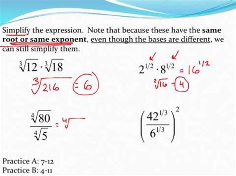 Simplifying Expressions With Radicals And Rational Exponents Different