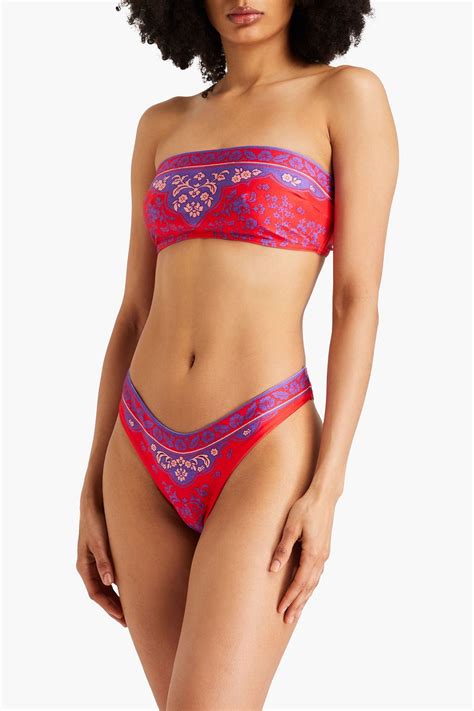 ZIMMERMANN Raie Printed Bandeau Bikini THE OUTNET