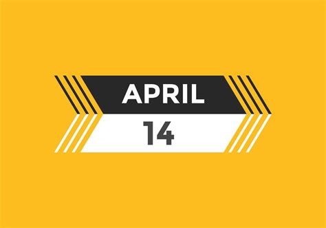 april 14 calendar reminder. 14th april daily calendar icon template ...