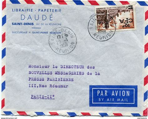 Briefe U Dokumente REUNION LETTRE PAR AVION DEPART SAINT DENIS 29 1