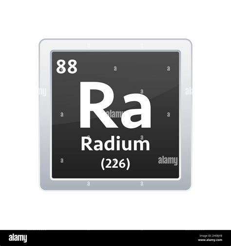 Radium Symbol Chemical Element Of The Periodic Table Vector Stock Illustration Stock Vector