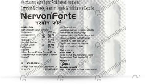 Buy Nervon Forte Strip Of 10 Capsules Online At Flat 15 Off Pharmeasy