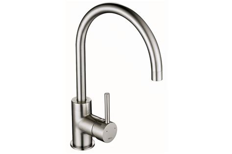 Courbe Curved Brushed Steel Spout Kitchen Sink Mixer Tap German